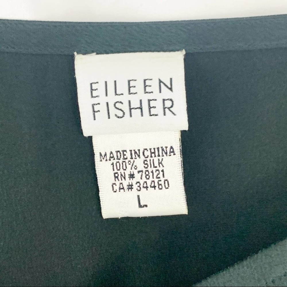 Eileen Fisher 100% Silk Black Blouse L - Picture 3 of 6
